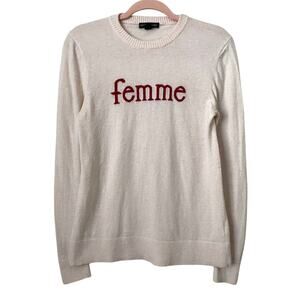 Saks Fifth Avenue‎ Sweater Womens Small Pink Femme Wool Cashmere Knit Preppy